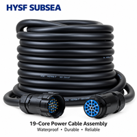 Connecteur en ligne HYSF-SUBSEA à 19 broches mâle, boîtier en aluminium, broches en laiton plaqué or (préinstallées), M40 19-28mm DIN SM-19MV