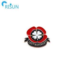 เข็มกลัดเคลือบรูปดอกป๊อปปี้กลิตเตอร์เข็มกลัดที่ระลึกของราชวงศ์แคนาดาโลโก้ตามสั่ง - Product Image 4