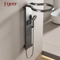 Panneau de douche numérique LED Fyeer Gun Grey Big Shower Head