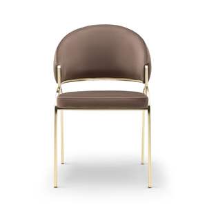 Chaise de salle à manger moderne Rosse, rembourrée, tissu en velours, pieds en métal, meubles pour la maison et l'hôtel, Turquie - Product Image 4