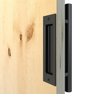 Heavy Duty Powder Coated Black Finish Matches Industrial Design Hardware Kits Flush Pull Barn Door Handle - Product Image 4