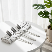 Ensemble de couverts de luxe en acier inoxydable 304 18/8 finition miroir réutilisable, fourchettes à dîner pour mariages et usage domestique