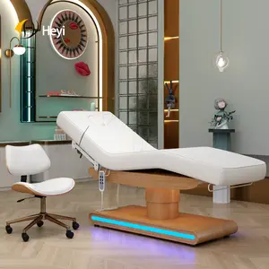 Personalizado tailandés de lujo king size profesional salón de pestañas cama silla eléctrica de madera belleza mesa de masaje cama