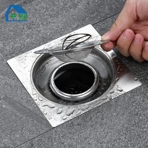 Grille de vidange carrée en acier inoxydable chromé pour salle de bain, filtre anti-blocage pour cheveux et <span class=keywords><strong>d</strong></span>échets de toilettes - Product Image 3