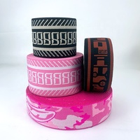 Vente en gros de ceinture élastique en nylon tendance sangle jacquard double face colorée bande élastique avec logo en relief souple pour sous-vêtements