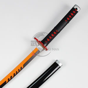 Schwarz Orange Flame Blade Tsugikuni Yoriichi Anime Requisiten Holz spielzeug Schwerter für Party Cosplay - Product Image 4