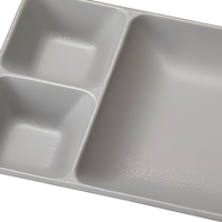 Assiette Moderne en Mélamine Mate à 3 Compartiments, 9 Pouces, Compatible Lave-Vaisselle, Idéale pour le Camping, les Restaurants, les Cafétérias, les Izakayas et la Restauration