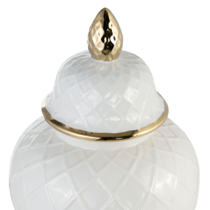 Vaso Decorativo in Ceramica con Coperchio, Elegante Contenitore per Fiori per Soggiorno, Arredamento Casa, Camera da Letto, Ufficio - Product Image 3
