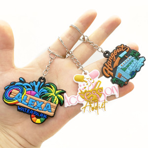 Multi-layer Custom Soft PVC Keychains Vivid 3D Effect <b>Rubber</b> Key <b>Ring</b> for Animation Brands - Product Image 3