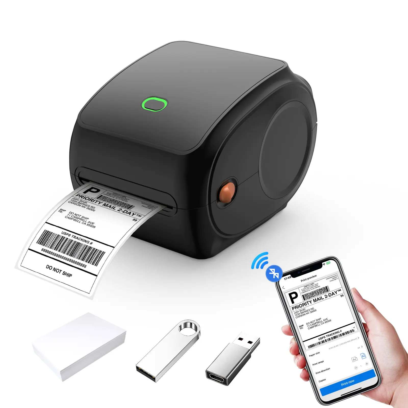 Uyin Y468 Bluetooth-Aufkleber 4-Zoll-Drucker Direct Thermal 4x6 Label Versand Barcode Frachtbrief Wireless Sticker Label Drucker