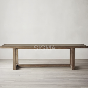 Tavolo da Pranzo Rettangolare Grande Personalizzato con <span class=keywords><strong>Design</strong></span> Italiano in <span class=keywords><strong>Legno</strong></span> Beige Massiccio per Hotel Moderni Stile Regale per Sala da Pranzo d'Hotel - Product Image 5
