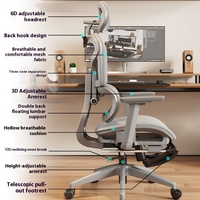 Chaise de Bureau Ergonomique à Dossier Haut en Maille, Fauteuil d'Ordinateur Pivotant pour Télétravail avec Roulettes et Support Lombaire