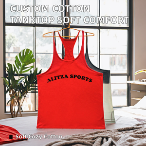 OEM Unisex Basic Plain Cotton Tanktop Custom <b>Logo</b> 100% Soft Comfortable Breathable Knitted Multiple - Product Image 2
