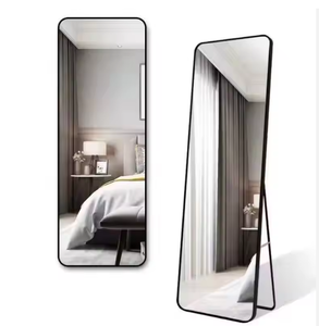 Miroir mural en verre avec cadre noir, forme personnalisée moderne pour la décoration de la maison, de la salle de bain et de la chambre à coucher - Product Image 2