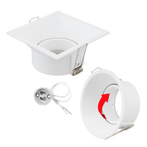 Moderno pasillo <span class=keywords><strong>LED</strong></span> <span class=keywords><strong>Downlight</strong></span> MR16 foco de techo GU10 marco de soporte de lámpara cuadrado soporte extraíble conveniente soporte de taza de lámpara - Product Image 3