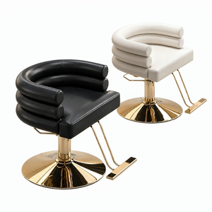 Silla de Salón Moderna de Lujo en Blanco con Base Dorada, Silla de Estilismo Giratoria Hidráulica de Moda para Salón de Belleza y Peluquería de Alta Gama - Product Image 6