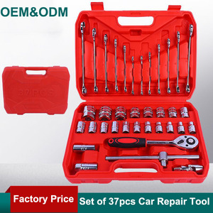 Juego de herramientas manuales de reparación de automóviles, caja de llave inglesa, llave de tubo, destornillador, brocas para bicicletas y motocicletas, 37 Uds. - Product Image 4