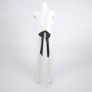 OUDINA alla moda Casual elegante per feste con vita vuota con cintura senza schienale in raso <span class=keywords><strong>lavanda</strong></span> Maxi abito lungo da donna - Product Image 6