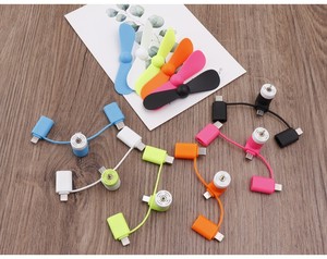 Promotional Gift 3 in 1 Custom Logo Mini Fan for Phone Android Mobile Phone USB Fan