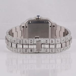 Montre de luxe HipHop en argent sterling avec diamants Moissanite VVS1, cadeau de fiançailles, fabrication indienne, vente en gros directe usine - Product Image 3