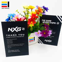 Carte de remerciement personnalisée imprimée sur carte noire avec impression à l'encre blanche, logo personnalisé, carte de vœux professionnelle à insérer pour l'emballage des produits