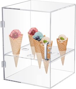 Tempat berdiri kerucut es krim akrilik rak Tampilan wafel transparan bening rak tangan rol Sushi salju kerucut makanan penutup toko barang 11.81 x - Product Image 1