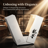 Emballage cadeau rigide personnalisé pour vin et spiritueux, motif dragon en relief, biodégradable, jetable, double porte magnétique, luxe, spécialités alimentaires