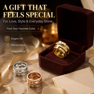 316L Stainless Steel Silver Tone Roman Numeral Interlocked <b>Ring</b> Hypoallergenic Paved CZ Multi Band <b>Women</b> Daily Party Stackable - Product Image 4