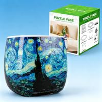 Vas Puzzle 3D - Pot Bunga & Tempat Pena DIY dari ABS, Hadiah Dekorasi Seni Kreatif