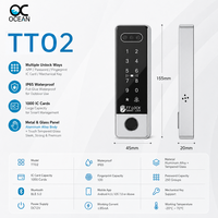 Clavier de contrôle d'accès étanche IP66 entièrement encapsulé, lecteur biométrique extérieur de reconnaissance faciale et d'empreintes digitales, intelligent Bluetooth TTLock