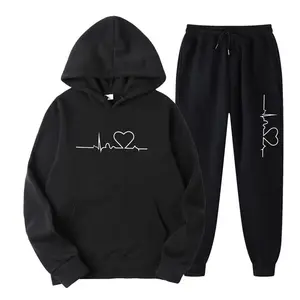 Costume da Jogging con Logo personalizzato a maniche lunghe in poliestere tuta privata con Zip pantaloni con cappuccio 2 pezzi Set tute da uomo