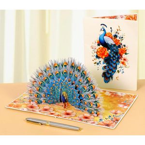 Pop up Animal Shape 3D <b>Gloss</b> Lamination <b>Paper</b> Birthday Card for Women Wife Mum Birthday Occasion - Product Image 5