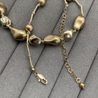 Collier ras du cou plaqué or vintage avec imitation perle Style tendance Cadeau d'anniversaire à la mode