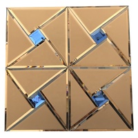 Décoration murale de salon moderne et luxueuse en aluminium et métal, miroirs ovales en verre à facettes en forme de losange de 2 à 4 mm d'épaisseur