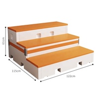 Plateforme de chœur réversible à trois niveaux en PE haute densité moulé par soufflage avec roues, marches/scène portables à double usage