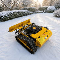 Chariot déneigeur et tondeuse à gazon télécommandé double usage 24V sans balais pour l'élimination de la neige en hiver et la coupe de l'herbe en été