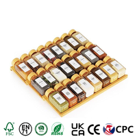 En gros, Organisateur de tiroir de cuisine à 3 niveaux pour pots à épices, en bambou naturel, avec grille et plateau pour assaisonnements