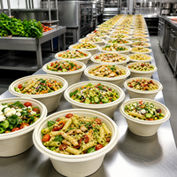 Conteneur à amidon rond robuste de 1250 ml pour la restauration, bol bento jetable biodégradable