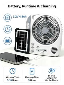 Reliable Class A <b>Solar</b> Fan With <b>Solar</b> <b>Panel</b> Outdoor Portable And <b>Solar</b> Fan With <b>Usb</b> And Light - Product Image 1