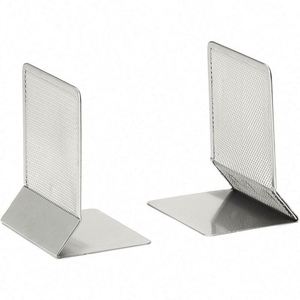 Juego de 2 sujetalibros de malla metálica modernos de la mejor calidad, organizador de escritorio para libros - Product Image 4
