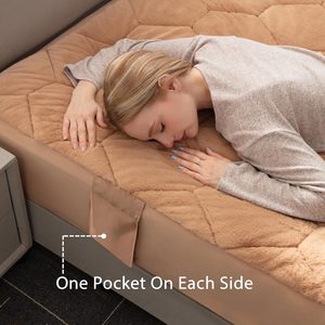 Protège-matelas matelassé ajusté, <span class=keywords><strong>drap</strong></span>-<span class=keywords><strong>housse</strong></span> moelleux, surmatelas de luxe doux et ajusté - Product Image 4