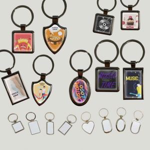 Porte-clés rond en métal vintage et tendance personnalisé avec logo personnalisé, cadeaux promotionnels, porte-clés pour le marketing - Product Image 2