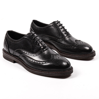 Chaussures Oxford de style brogue vintage pour hommes, confortables, durables, en cuir de vache véritable, faites à la main, à lacets, en cuir de vache pur, chaussures habillées durables