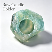 Support de Bougie en Pierre Brute de Fluorite Verte Naturelle, Poli, pour Décoration Spirituelle et Méditation, Vente en Gros