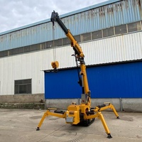 Mini-grue araignée portable certifiée CE JN-SPT, mini-grue sur chenilles tout-terrain, alimentée à l'essence/électrique, flèche hydraulique, hauteur de levage maximale de 7 m