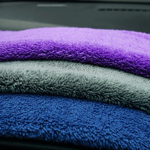 Toalla de microfibra de vellón coral de 40x40cm y 350GSM para lavado diario de coches, absorbente y de secado rápido para pintura de automóviles - Product Image 2