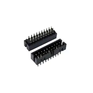 2.0mm Pitch 2 10P 180 derece düz DIP pirinç altın kaplama 20Pin erkek kutu başlığı PCB konektörü