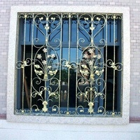 Grille de fenêtre en fonte artistique, design fixe, antivol, en fer forgé, ouverture horizontale, en acier inoxydable pour appartement, villa