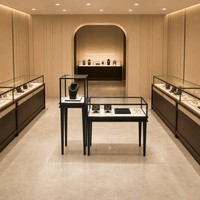 Vitrine de présentation de bijoux en aluminium de luxe sur mesure avec éclairage LED et système de verrouillage pour magasin de détail