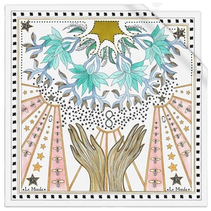 Pañuelo Decorativo Multifuncional de Seda Imitada con Estampado de <span class=keywords><strong>Tarot</strong></span> Personalizado para Mujer, 53 cm, Primavera Verano - Product Image 3